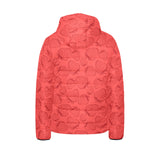 strawberry pattern red background Kids' Boys' Girls' Padded Hooded Jacket