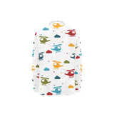 Colorful helicopter pattern Women's Long Sleeve Polo Shirt