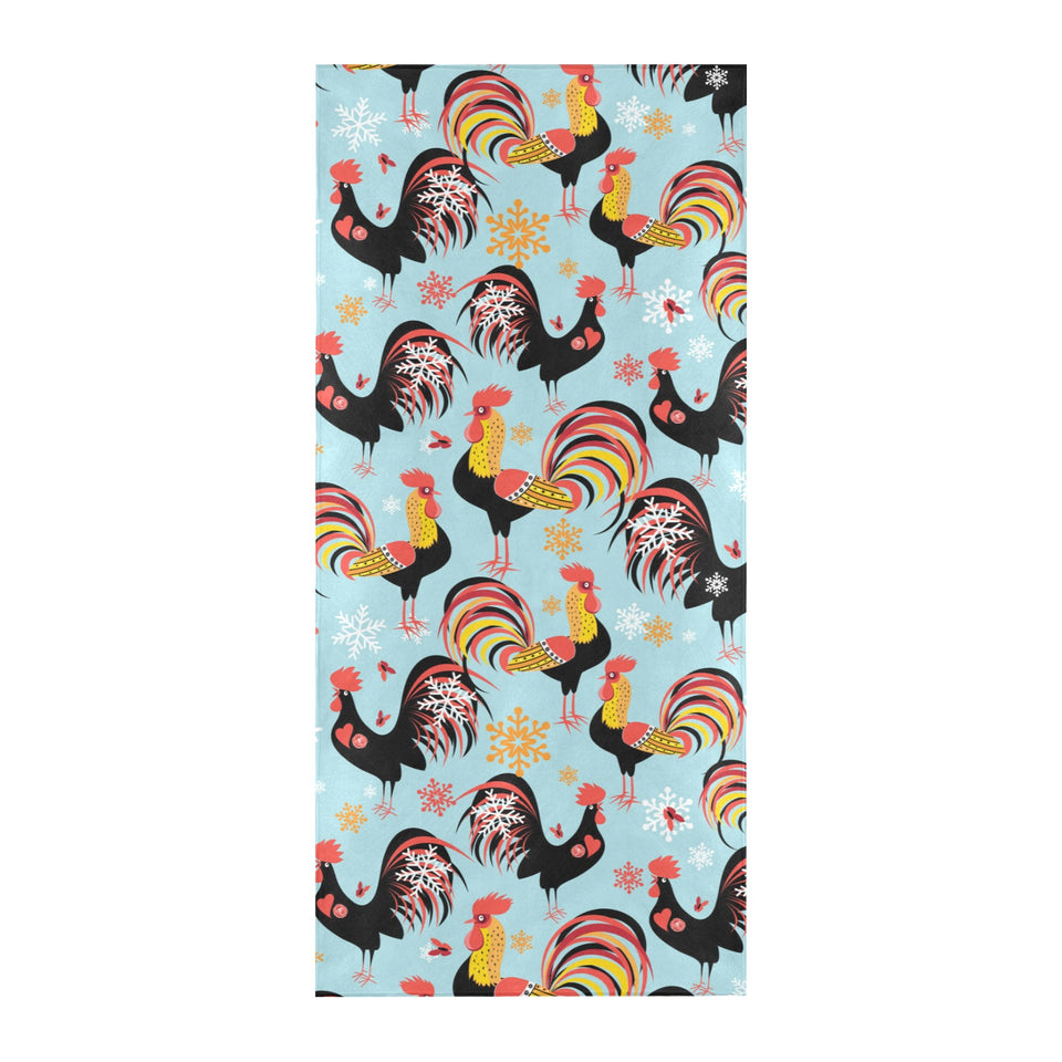 Rooster chicken cock snowfalke Beach Towel