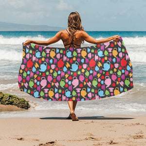 Tea pots Pattern Print Design 01 Beach Towel