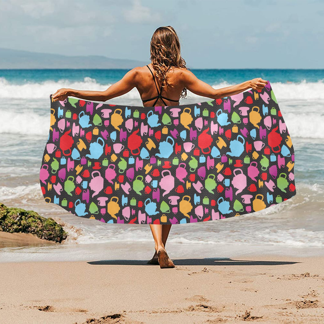 Tea pots Pattern Print Design 01 Beach Towel