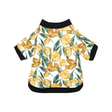 yellow tulips pattern All Over Print Pet Dog Round Neck Fuzzy Shirt