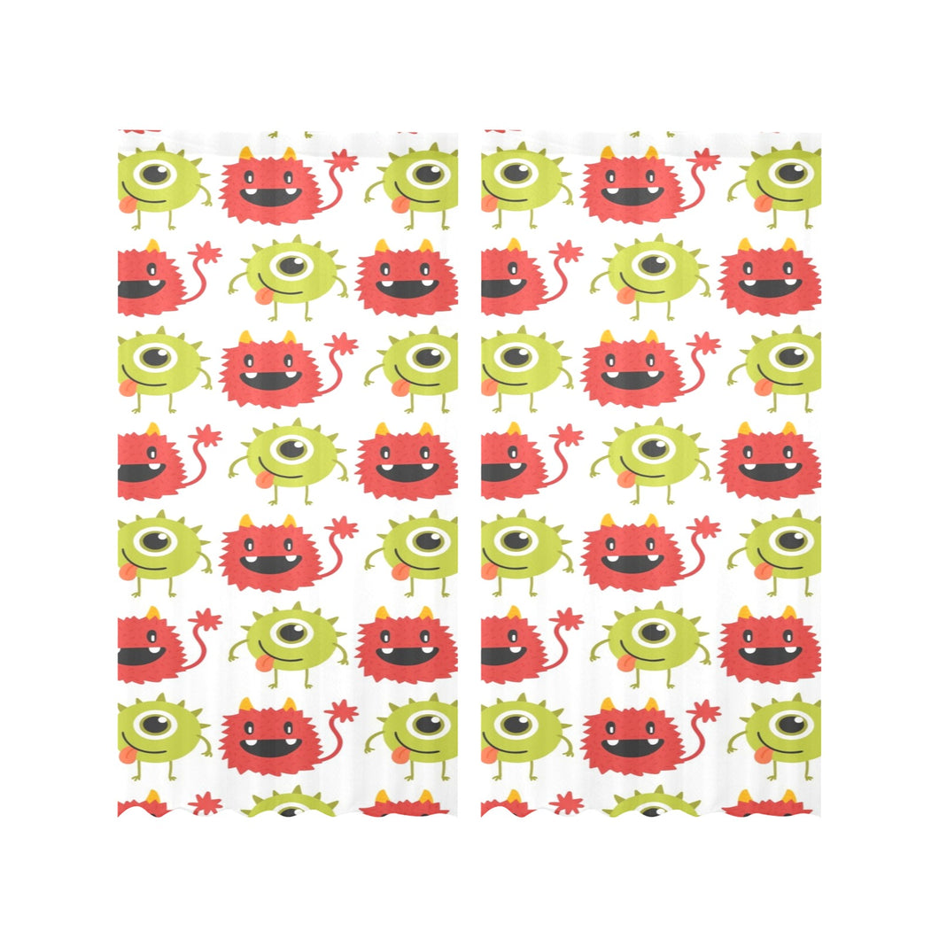 Alien Pattern Print Design 05 Gauze Curtain