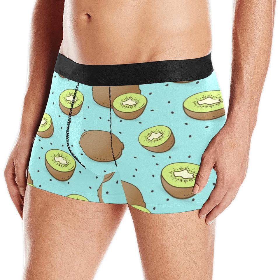 Kiwi blue background Men's All Over Print Boxer Briefs Men's Underwear