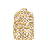 Rhino yellow theme pattern Women's Long Sleeve Polo Shirt