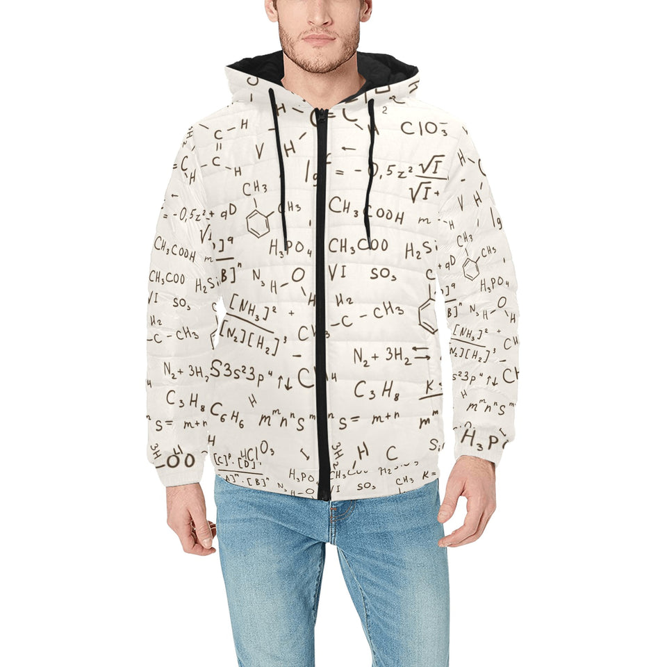 Chemistry Periodic Table Pattern Print Design 04 Men's Padded Hooded Jacket
