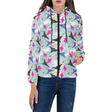 Stingray Pattern Print Design 01 Women's Padded Hooded Jacket