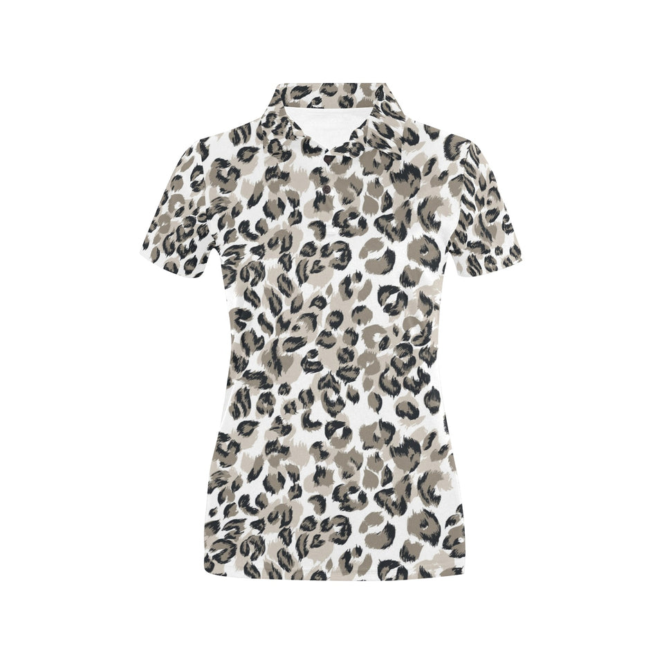 Leopard skin print pattern Women's All Over Print Polo Shirt