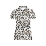 Leopard skin print pattern Women's All Over Print Polo Shirt