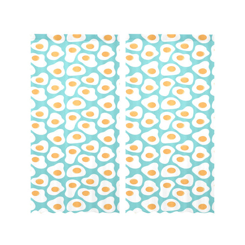 Fried Eggs Pattern Print Design 04 Gauze Curtain