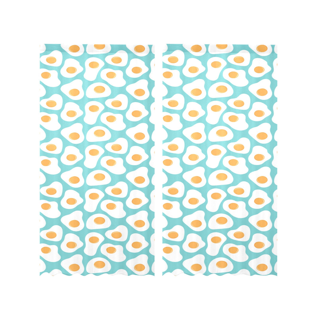 Fried Eggs Pattern Print Design 04 Gauze Curtain