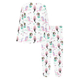 cute mermaid dolphin fish starfish pattern Women's All Over Print Pajama Set