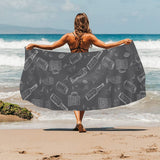 Beer hand drawn pattern Beach Towel