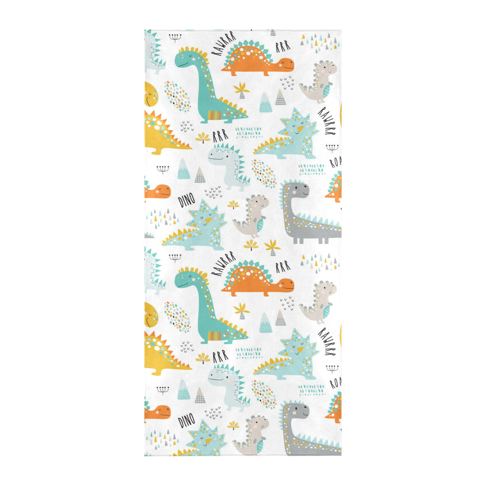 Cute funny kids dinosaurs pattern Beach Towel