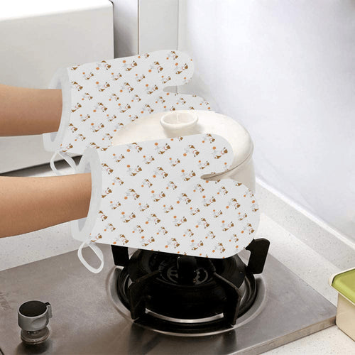 Jack Russel Pattern Print Design 05 Heat Resistant Oven Mitts