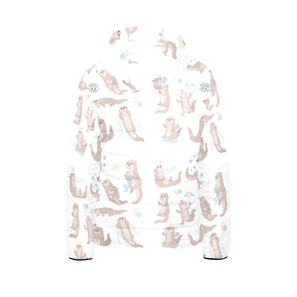 Cute sea otters pattern Kids' Boys' Girls' Padded Hooded Jacket