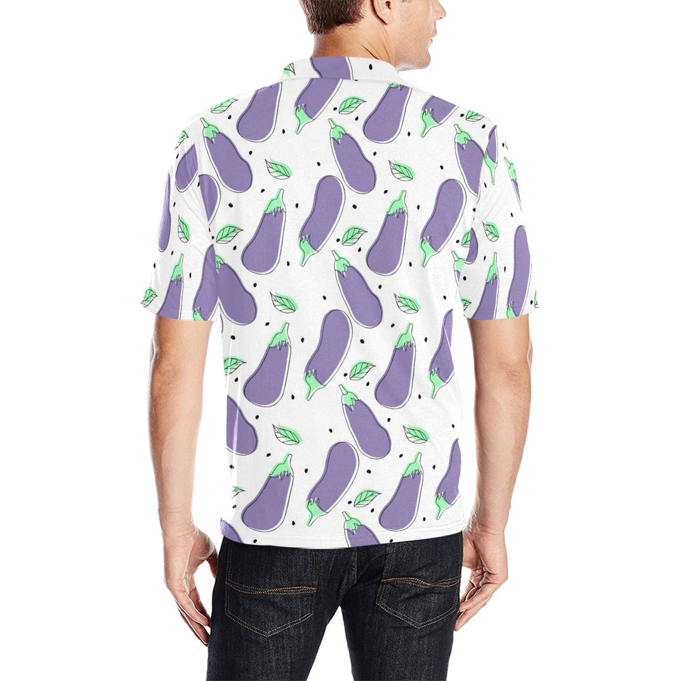 Eggplant Pattern Print Design 05 Men's All Over Print Polo Shirt