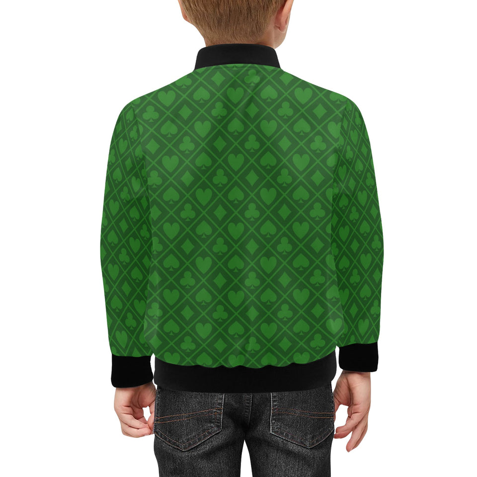 Casino Cards Suits Pattern Print Design 04 Kids' Boys' Girls' Bomber Jacket