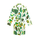 Avocado design pattern Women's Long Sleeve Belted Night Robe