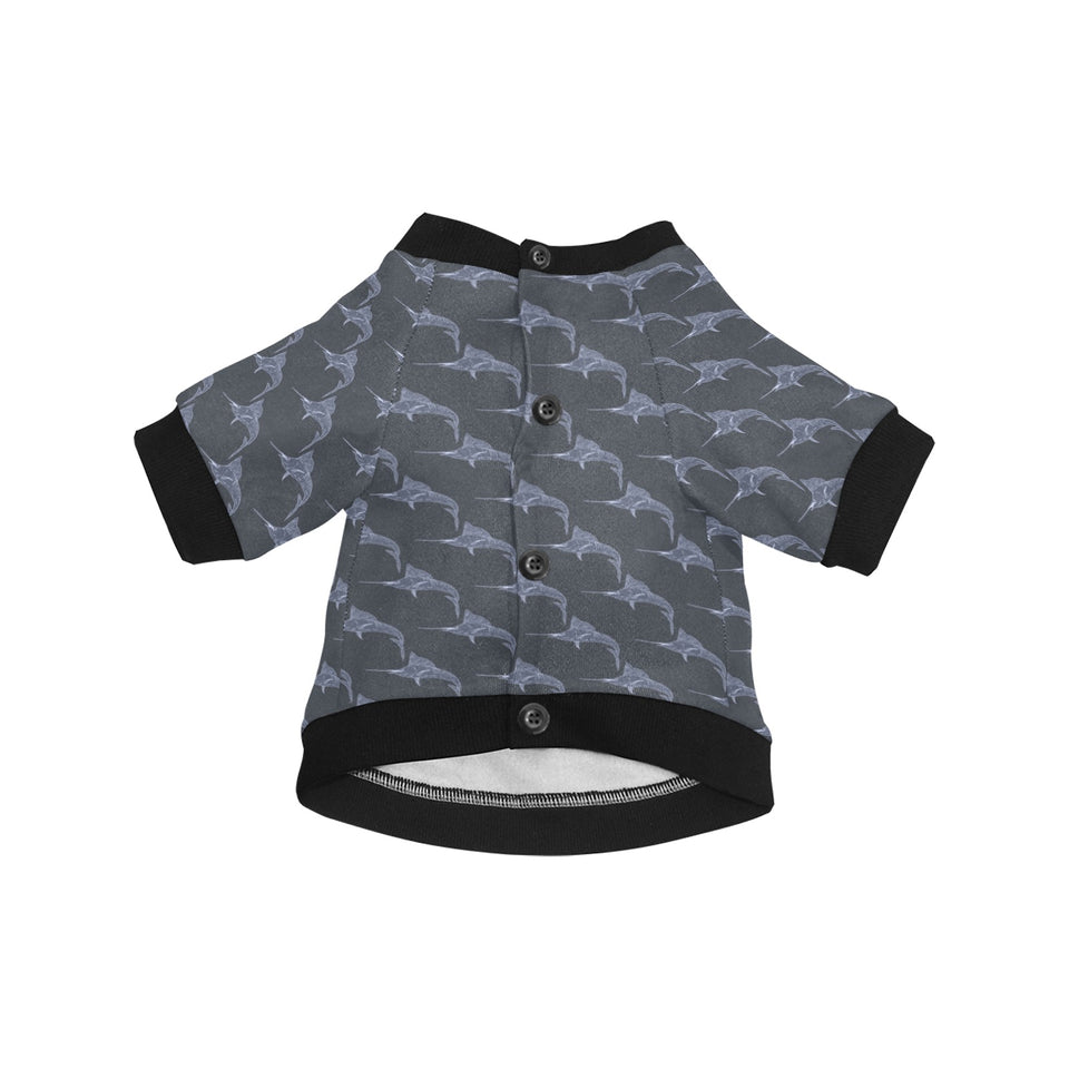 Swordfish Pattern Print Design 03 All Over Print Pet Dog Round Neck Fuzzy Shirt