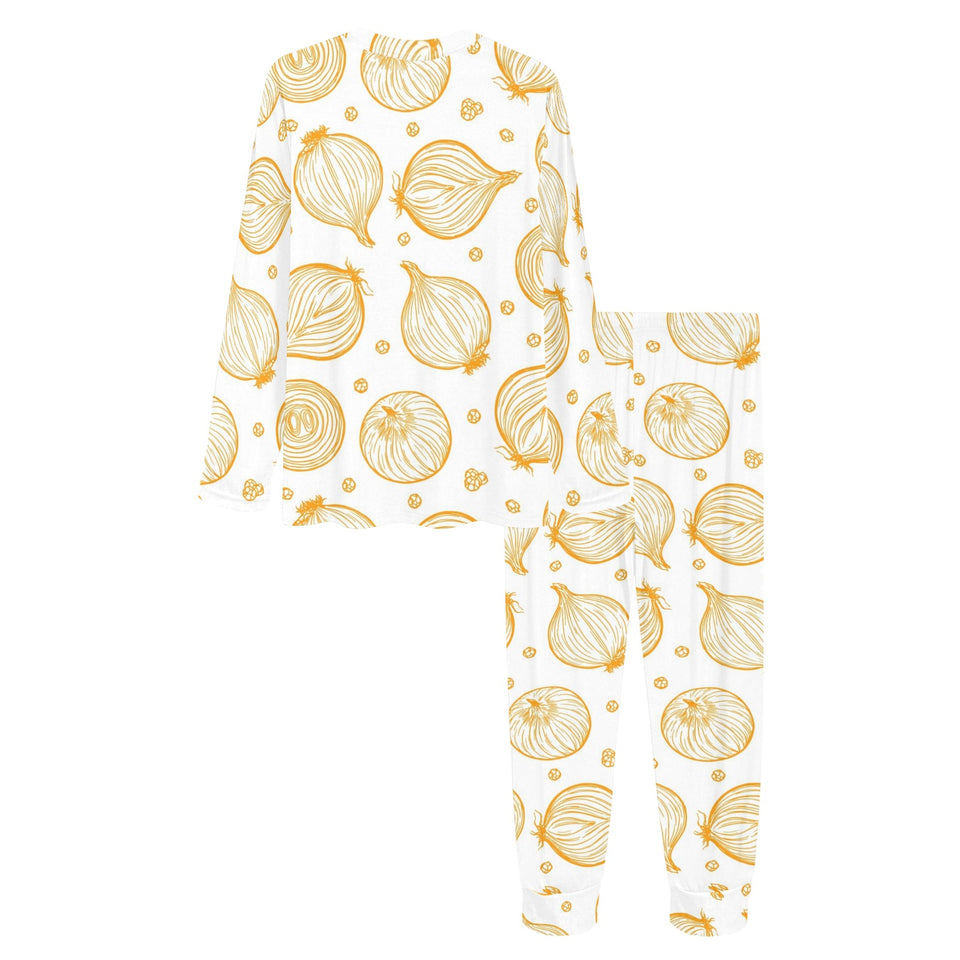 hand drawn onion pattern Women's All Over Print Pajama Set