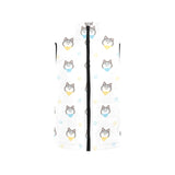 Cute Siberian Husky pattern Women's Padded Vest
