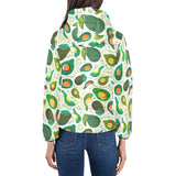 Avocado design pattern Women's Padded Hooded Jacket