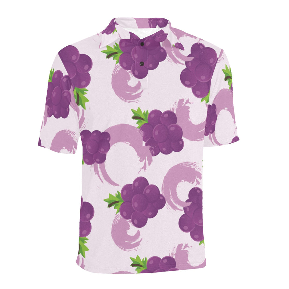 Cute Grape pattern Men's All Over Print Polo Shirt