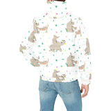 Cute Rhino pattern background Men's Padded Hooded Jacket