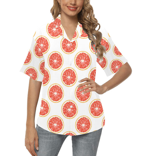 Grapefruit pattern Women's All Over Print Hawaiian Shirt