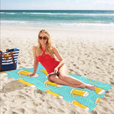 Beer pattern green background Beach Towel