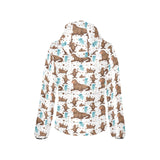 sea lion Seals jellyfish pattern Women's Padded Hooded Jacket