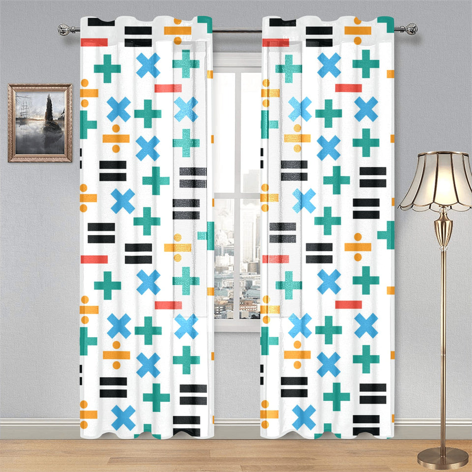 Math Pattern Print Design 05 Gauze Curtain