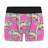Chameleon lizard pattern pink background Men's All Over Print Boxer Briefs Men's Underwear