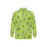 Slices of Lime design pattern Men's Long Sleeve Polo Shirt