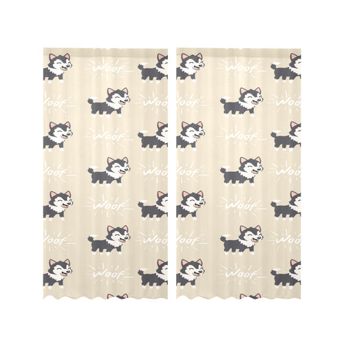 Cute Siberian Husky Gauze Curtain
