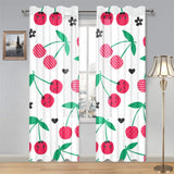 cherry pattern white background Gauze Curtain