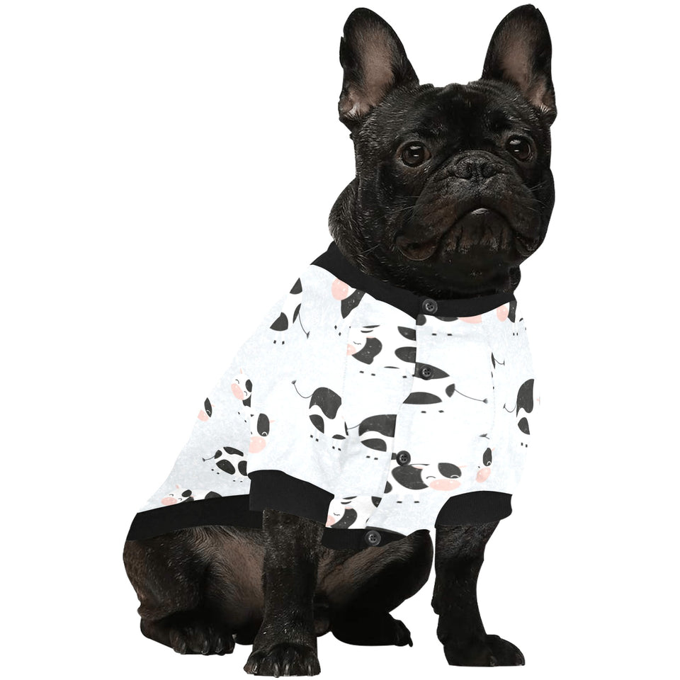 Cute cows pattern All Over Print Pet Dog Round Neck Fuzzy Shirt