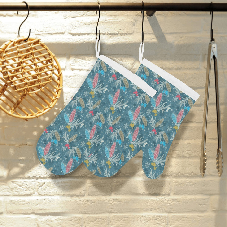 Squirrel Pattern Print Design 01 Heat Resistant Oven Mitts