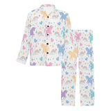colorful unicorn rainbow heart pattern Men's Long Pajama Set