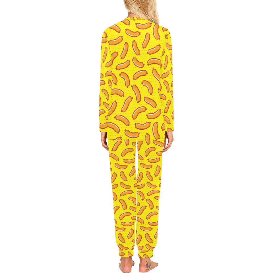 Sausage Pattern Print Design 01 Women's All Over Print Pajama Set