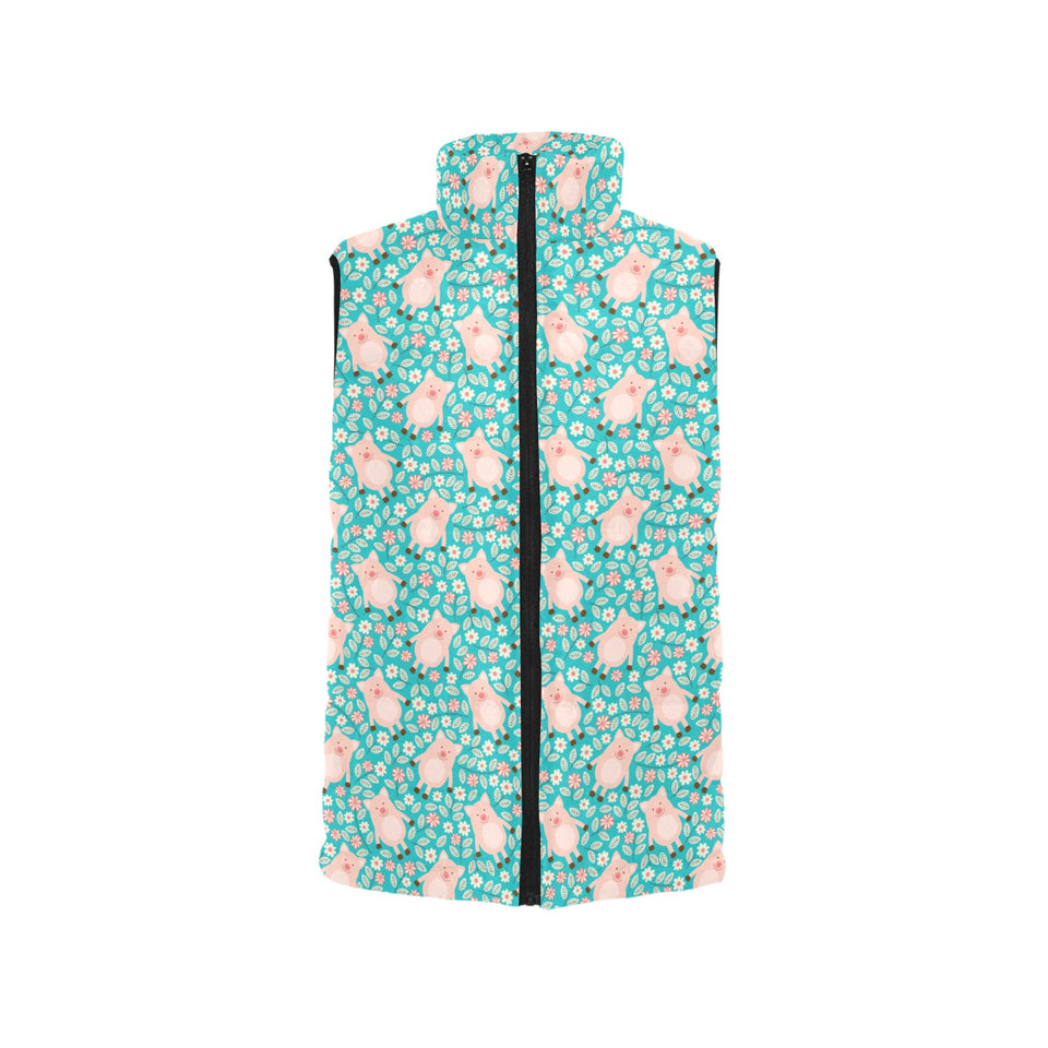 Pig Pattern Print Design 01 Women's Padded Vest