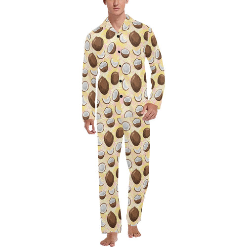 Coconut Pattern Print Design 05 Men's Long Pajama Set