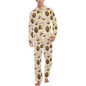 Coconut Pattern Print Design 05 Men's Long Pajama Set