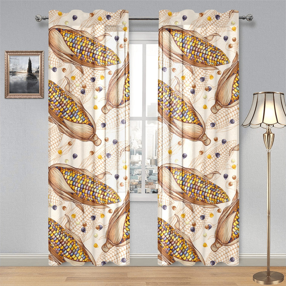 Corn Pattern Print Design 03 Gauze Curtain
