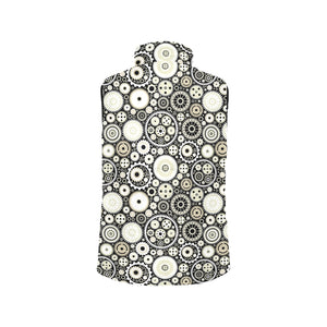 Gear Pattern Print Design 02 Women's Padded Vest