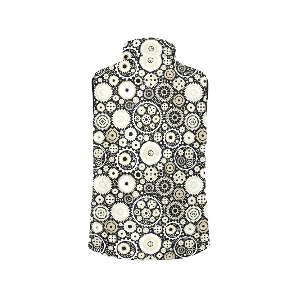 Gear Pattern Print Design 02 Women's Padded Vest