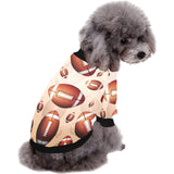 American football ball design pattern All Over Print Pet Dog Round Neck Fuzzy Shirt