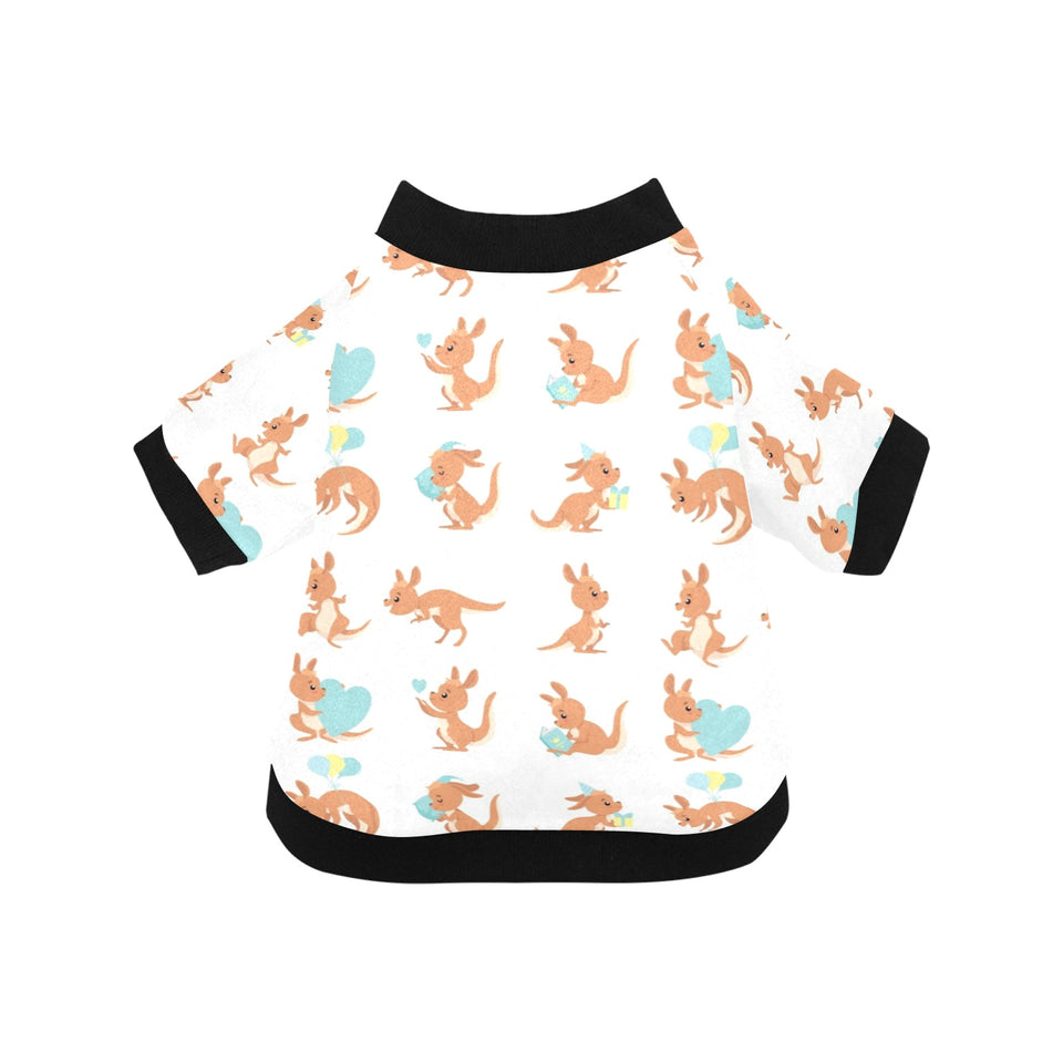 Cute Kangaroo pattern All Over Print Pet Dog Round Neck Fuzzy Shirt