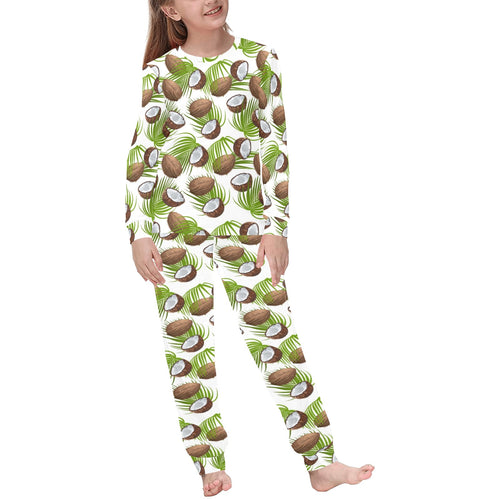 Coconut Pattern Print Design 04 Kids' Boys' Girls' All Over Print Pajama Set